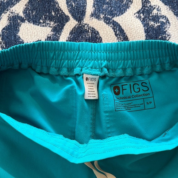 Figs Teal Yola Small Petite Skinny Scrub Pants - Picture 3 of 7